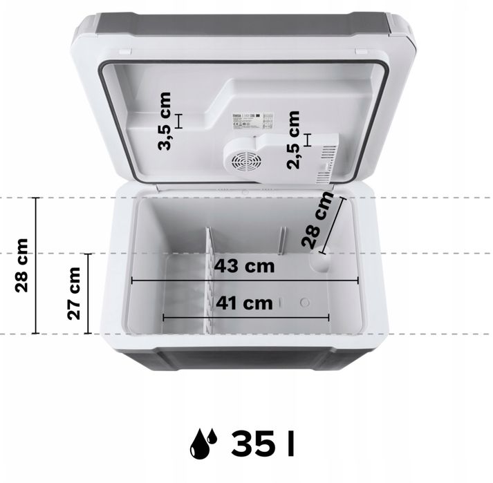 Lodówka turystyczna samochodowa TEESA duża 230V 12V 35 litrow