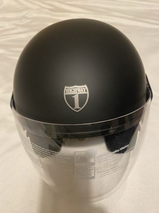 Мотошолом лецевик HIGHWAY 1 DX2 LOUIS 80, MATT BLACK розмір М,