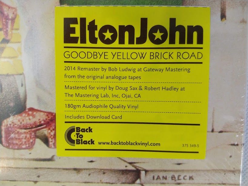 Elton John Goodbye Yellow Brick Road 2 LP folia