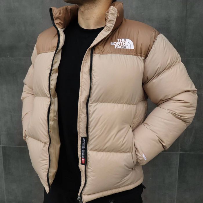 The North Face 700 бежевий пуховик теплий зимовий тнф