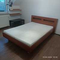 Łóżko małżeńskie podwójne BRW 140x200 z półką i wezgłowiem + materac