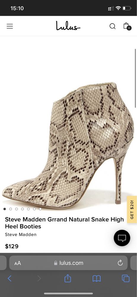 Ботинки на высоком каблуке Steve Madden Grrand Natural Snake
