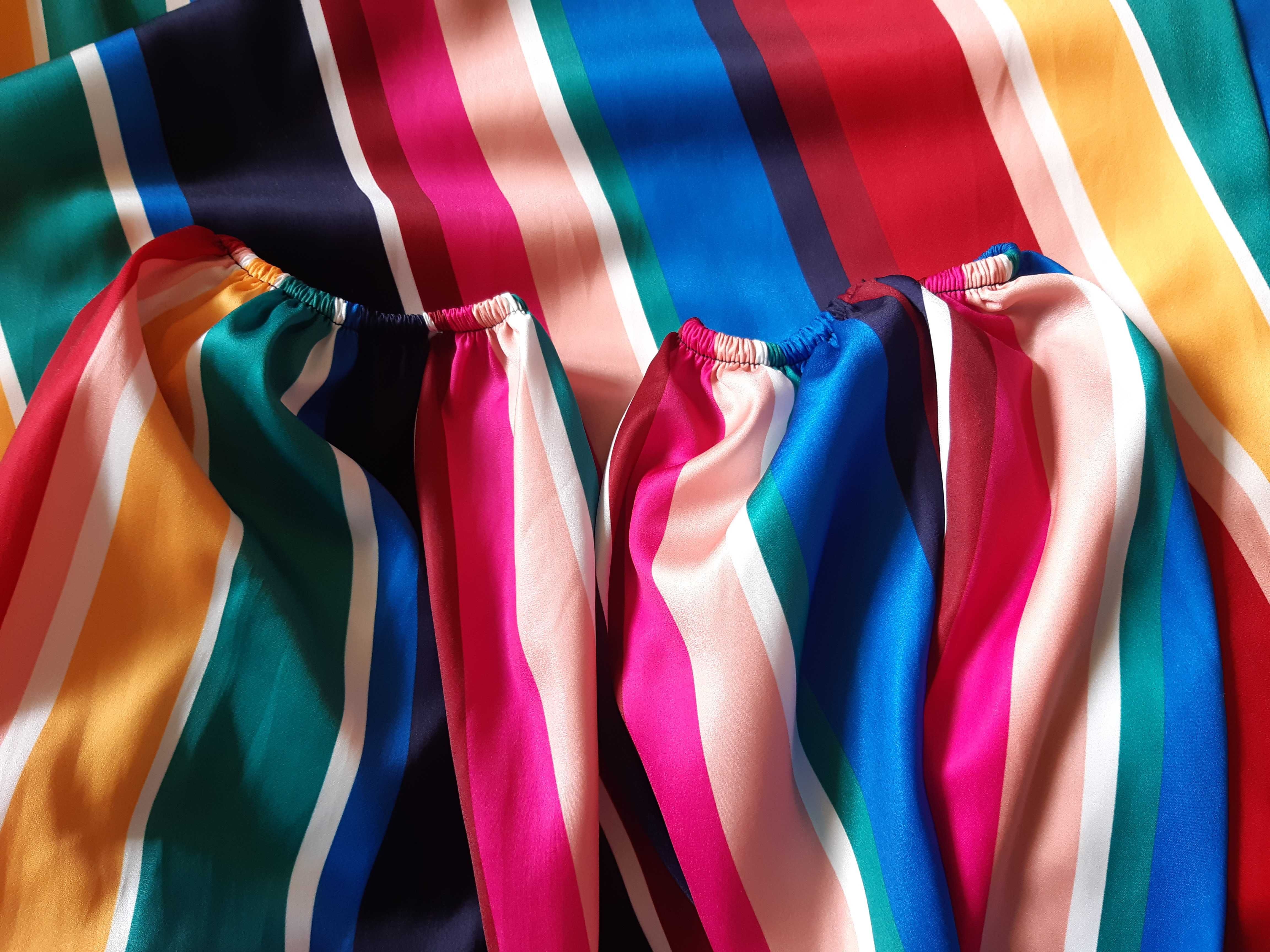 Лёгкое платье на запах длинные рукава в разноцветную полоску primark