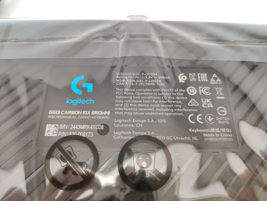 Klawiatura mechaniczna Logitech G513 GX przełącznik dotykowy, QWERTZ