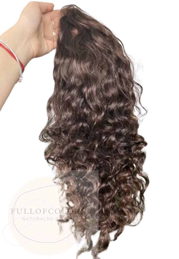 Cudowne bardzo dlugie wlosy naturalne 100% brąz jedwabiste kręcone
