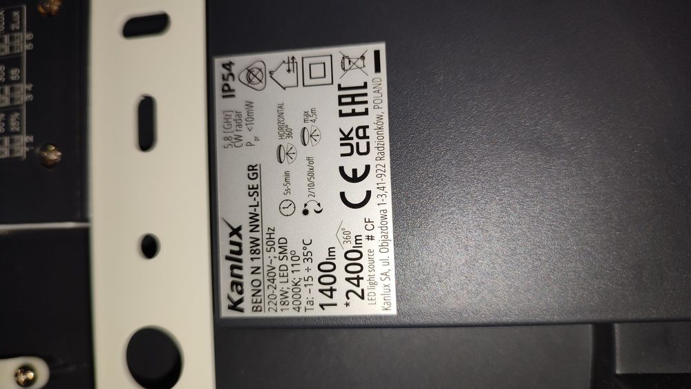 Светильник уличный Kanlux beno 18w nw-l-se gr