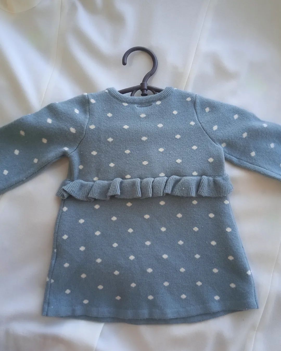 Тёплое платье для новорождённой девочки 3-6 месяцев рост 68 см