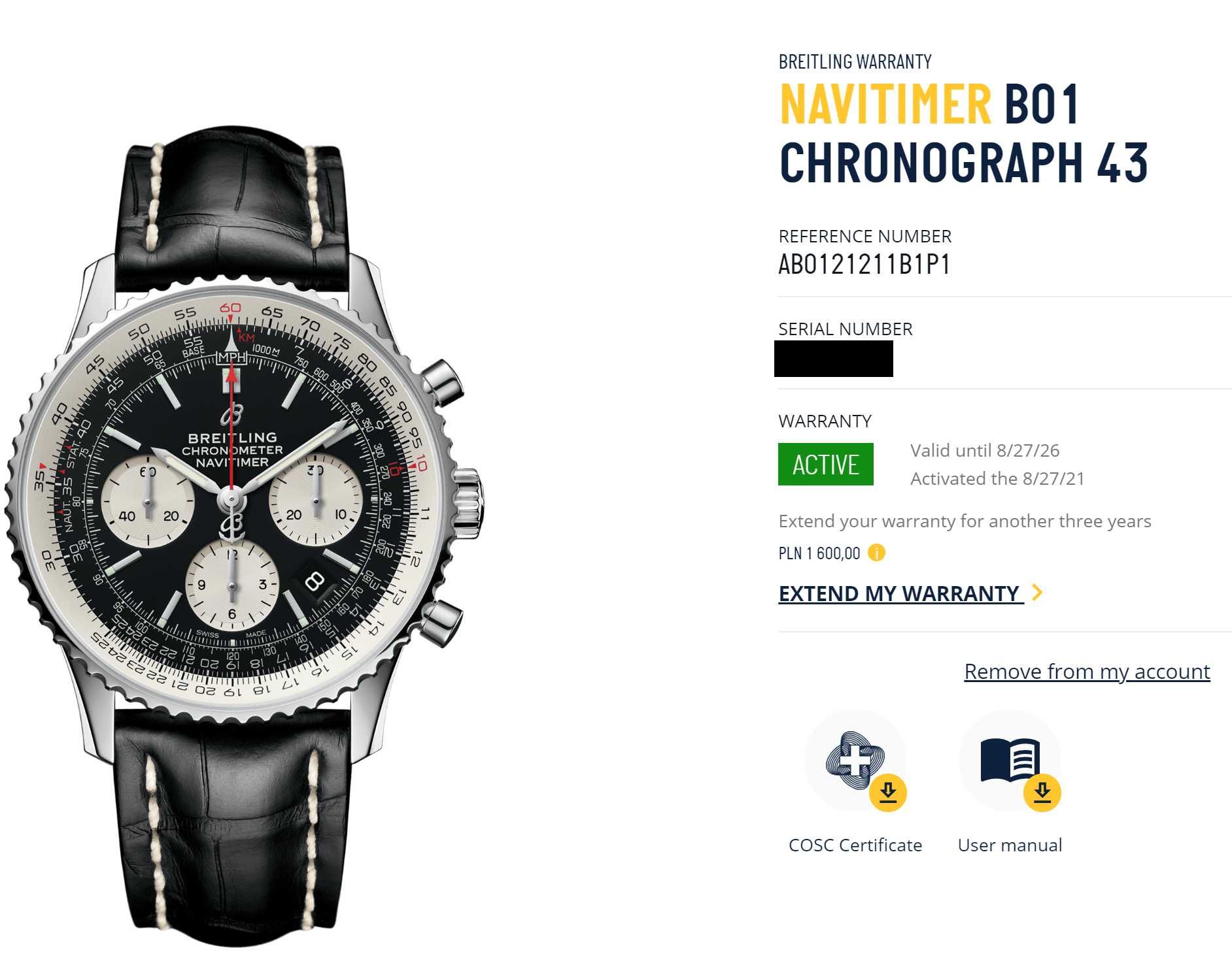 Breitling Navitimer 1 B01 Chronograph 43mm