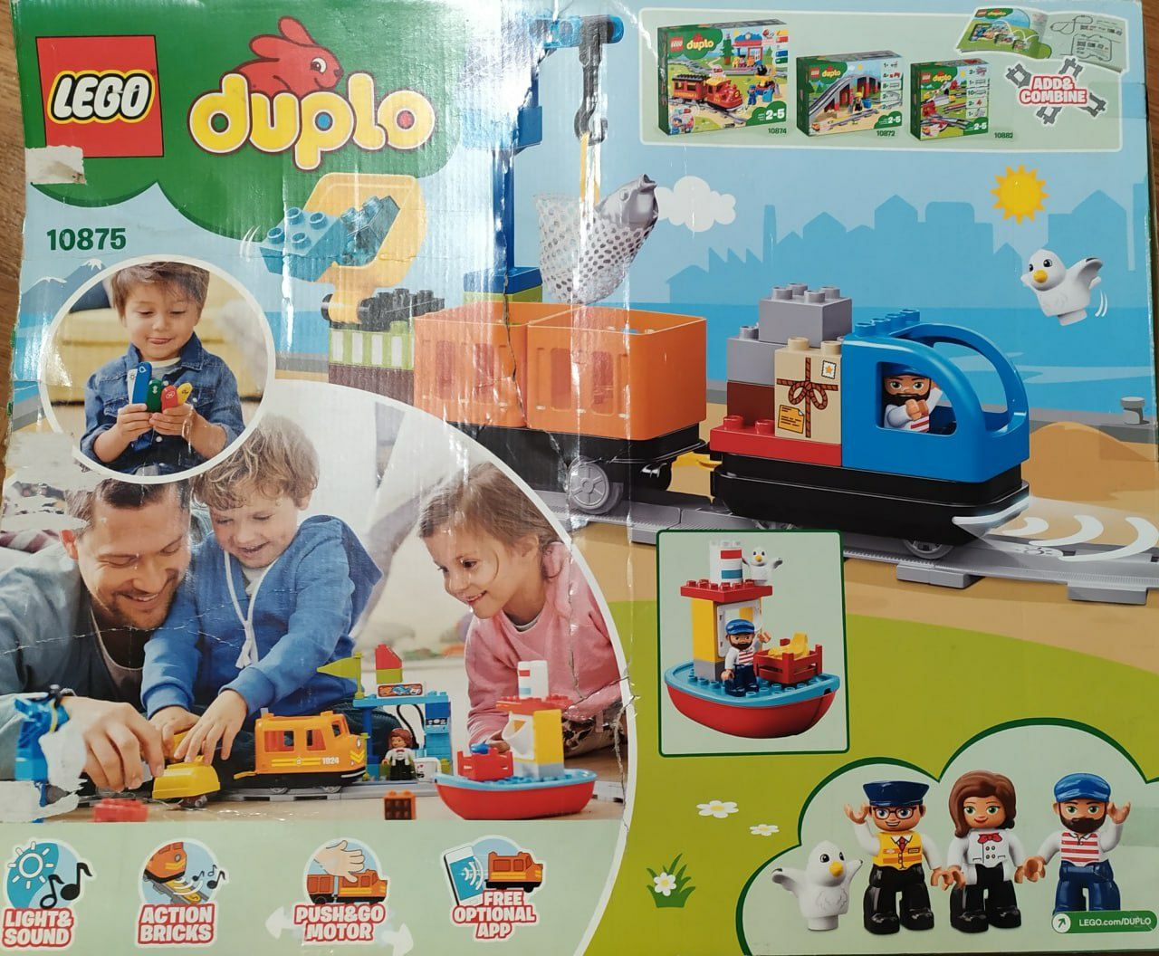 Конструктор LEGO DUPLO Грузовой поезд и  Железнодорожный мост