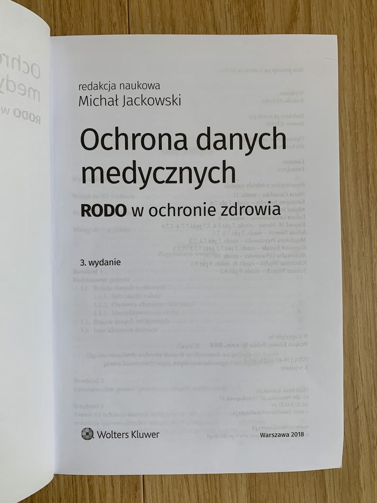 Ochrona danych medycznych. RODO w ochronie zdrowia wyd. Wolters Kluwer