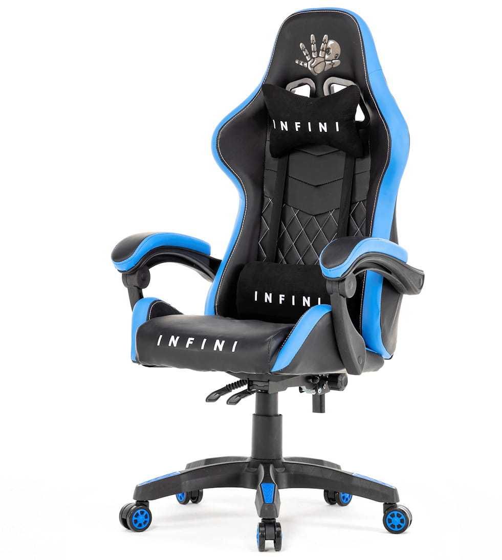 Komfortowy Fotel dla Graczy Infini Five Black/Blue z Podłokietnikami