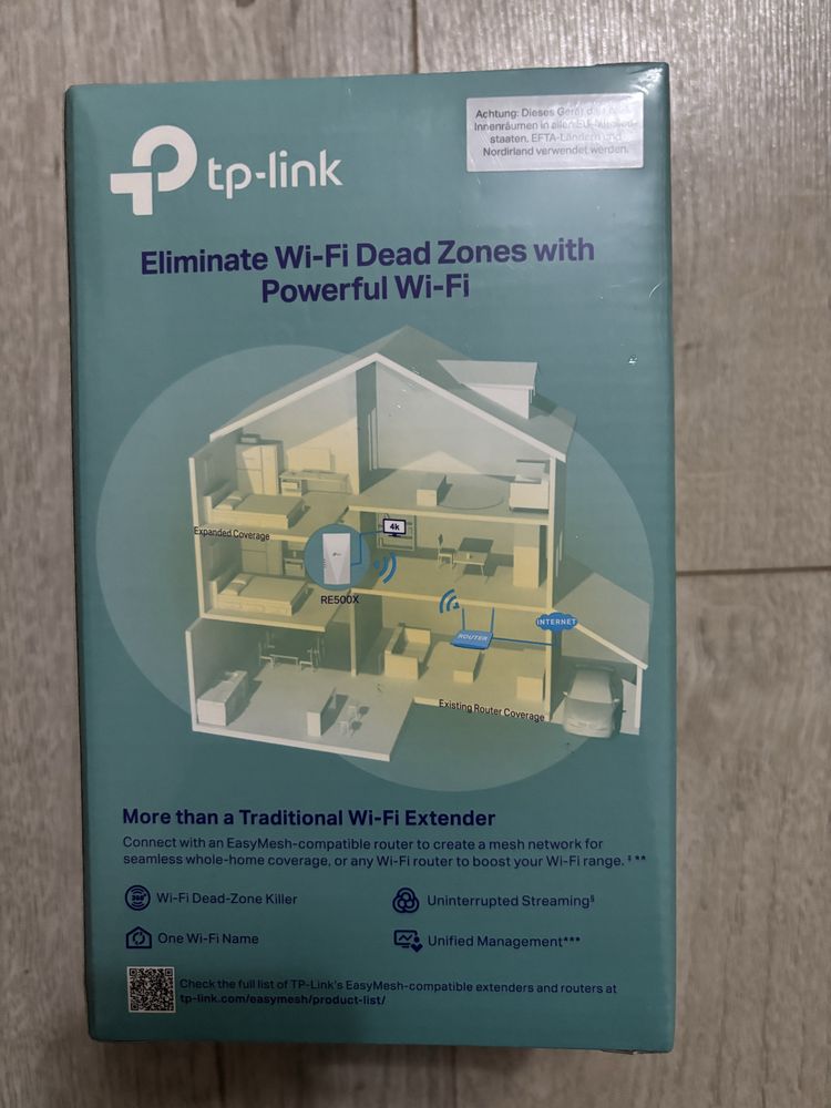 Ретранслятор TP-LINK RE500X AX1500 1хGE LAN MESH (RE500X)