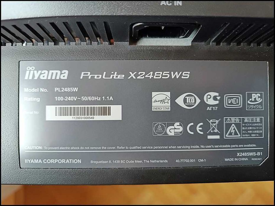Monitor 24" IIyama ProLite X2485WS 1920x1200 (WUXGA) Okazja -70%