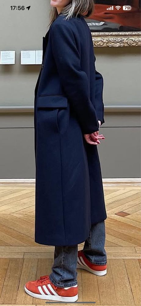 Пальто синє Massimo Dutti