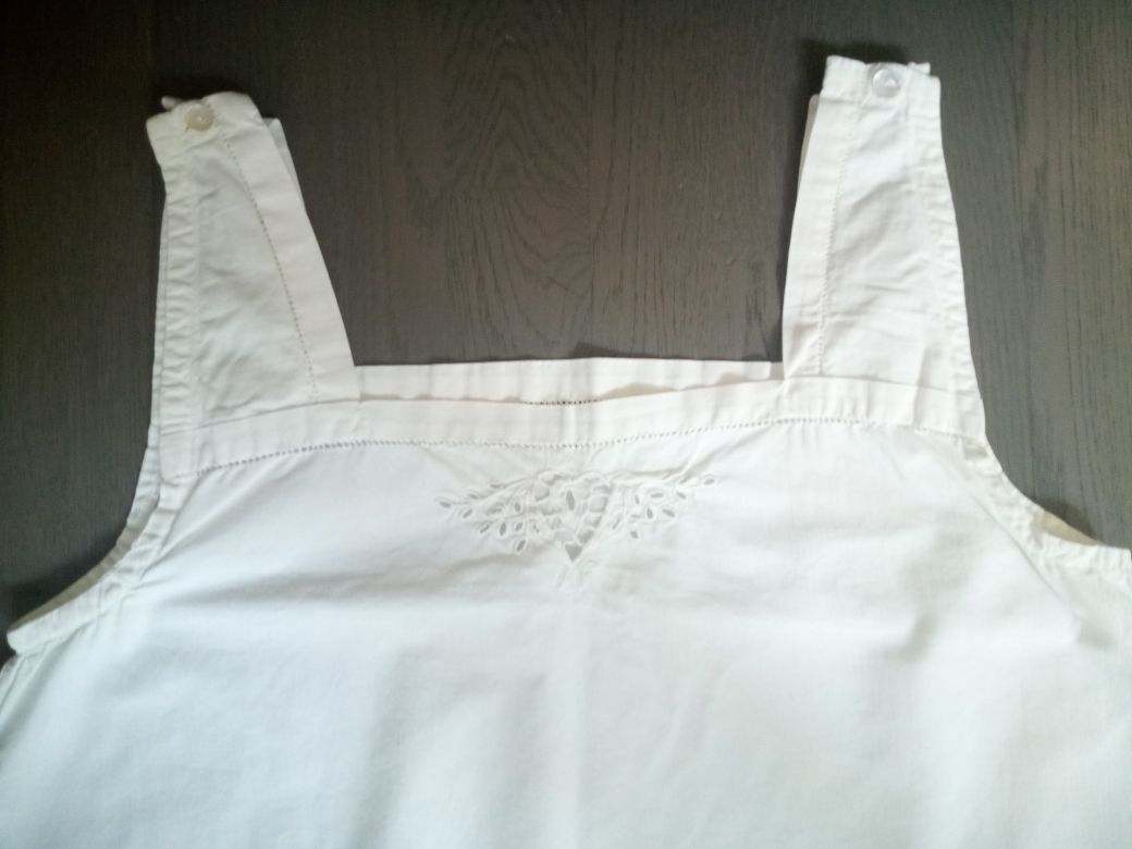 Letnia sukienka koszulka biała z haftem plus size luźna