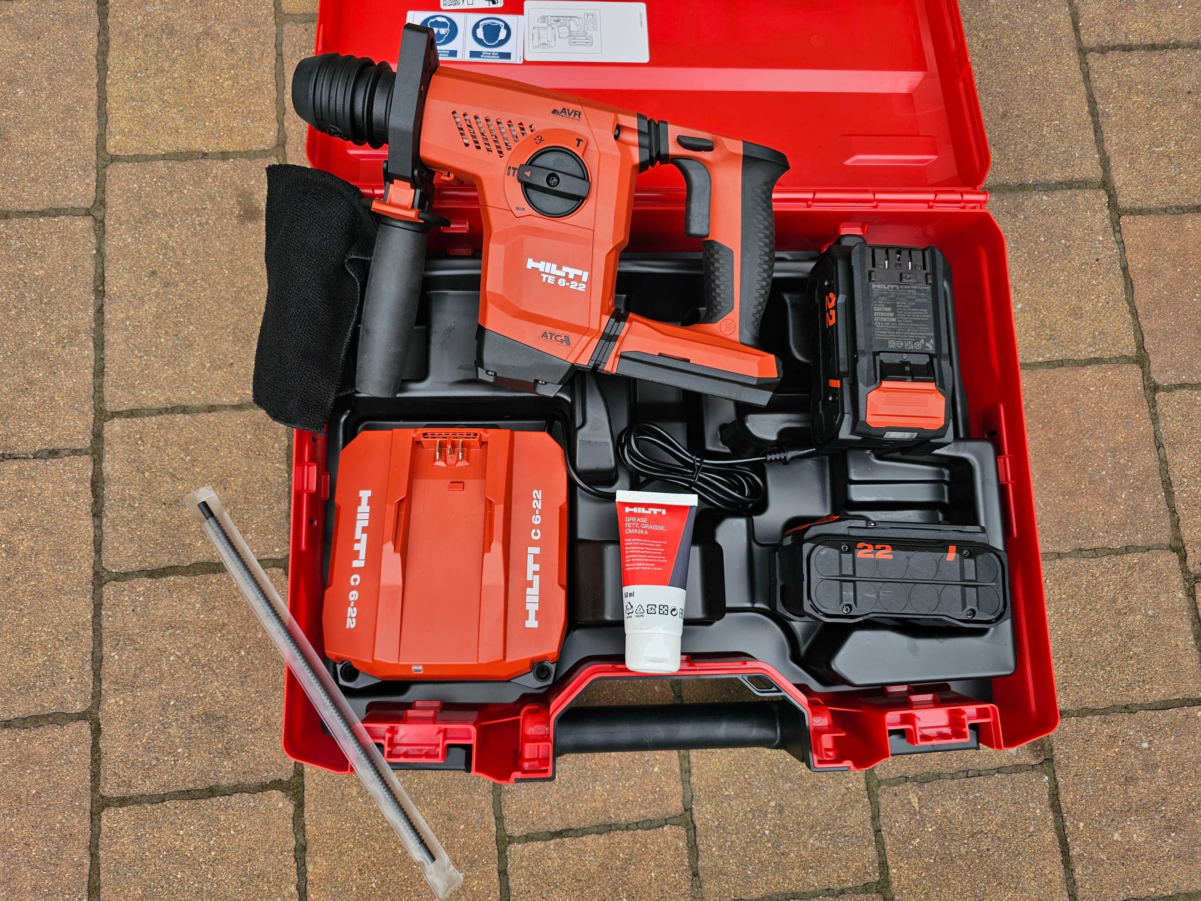 HILTI TE 6-22 2xaku ładowarka walizka jak nowa! faktura gwarancja