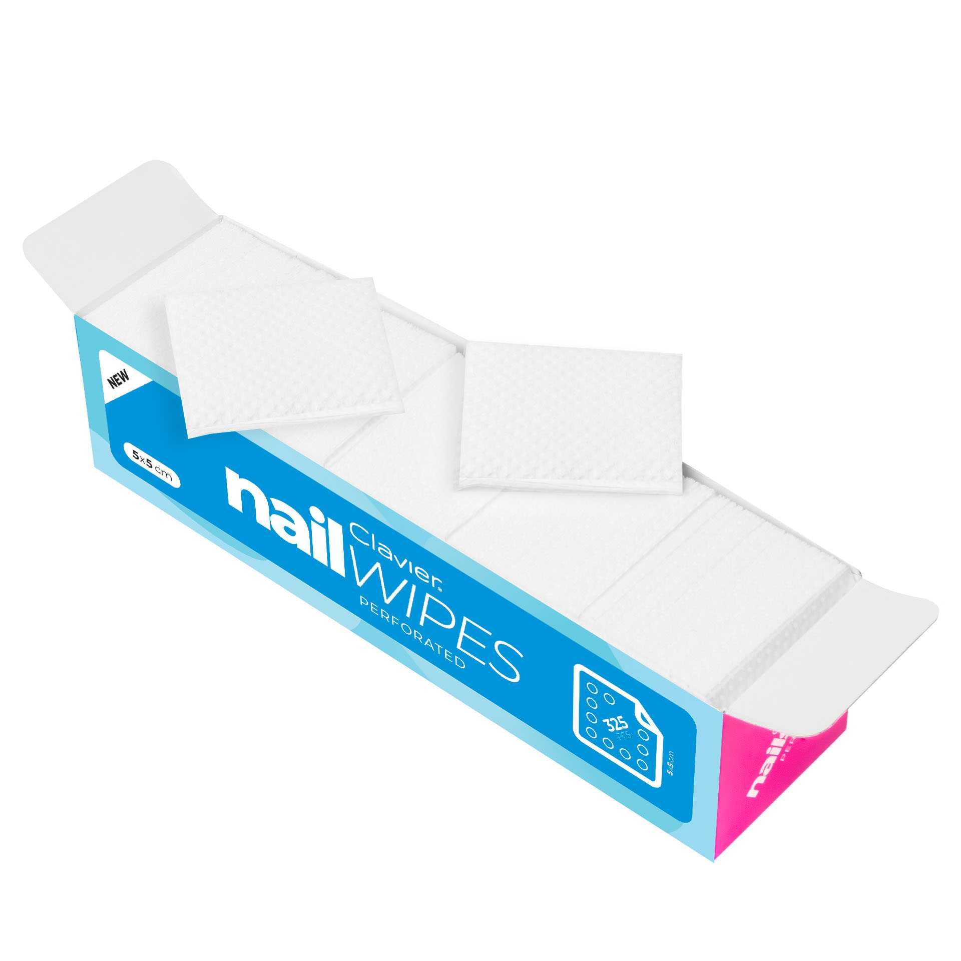 Perforowane waciki bezpyłowe do paznokci Clavier Nail Wipes  325 szt