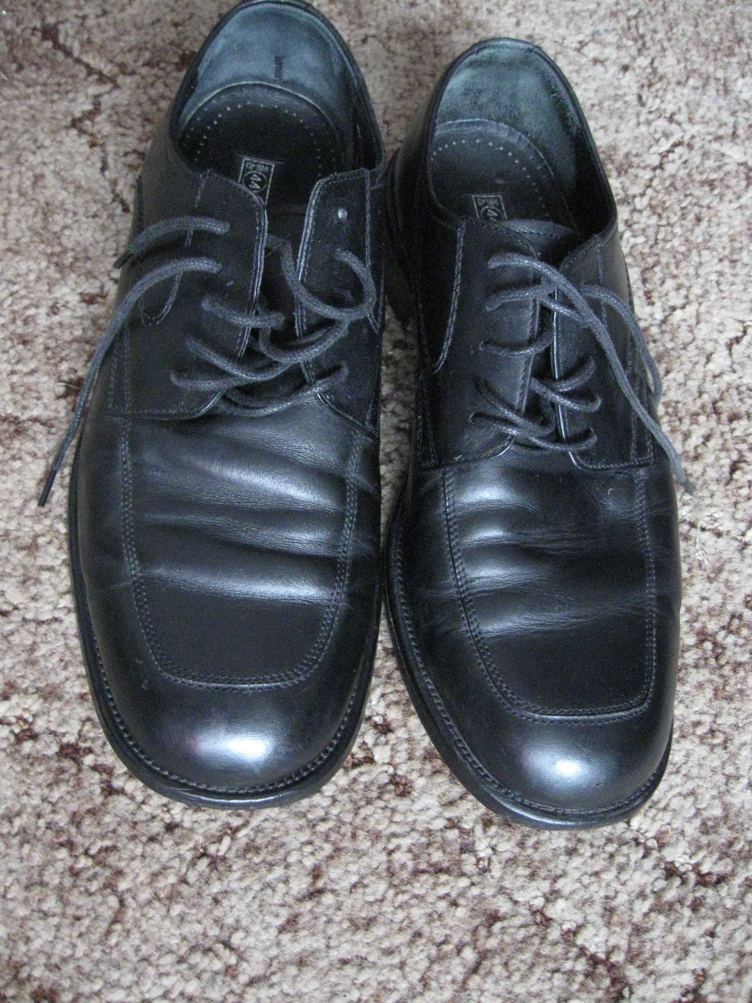 City Shoes czarne półbuty skóra naturalna 44