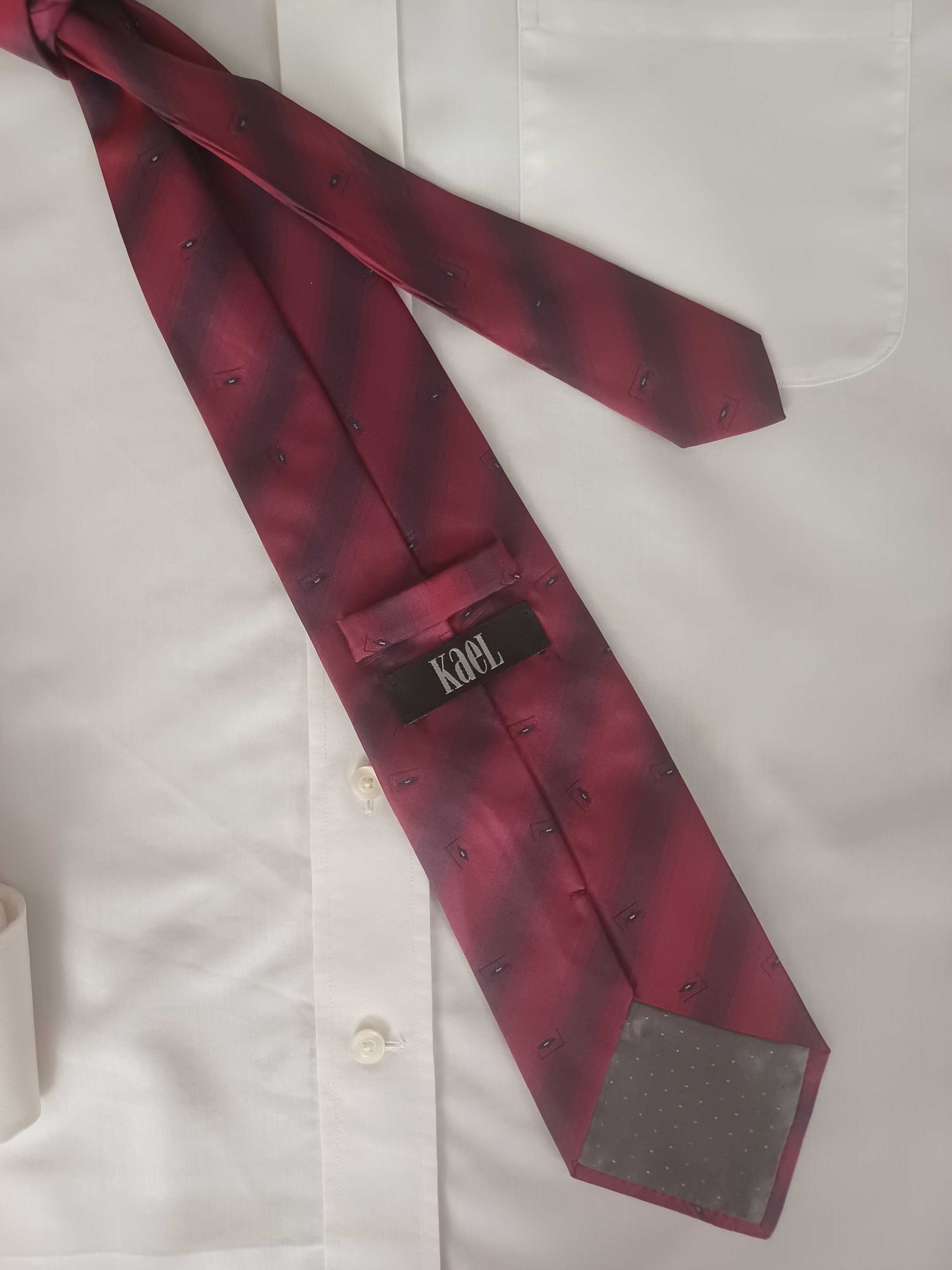 Bordowy, jedwabny krawat, super jakość