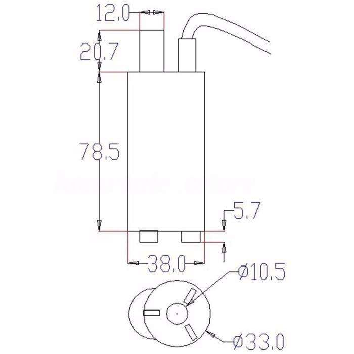 Bomba de agua submersível 12V e 24V - 600l/h - 5m de altura