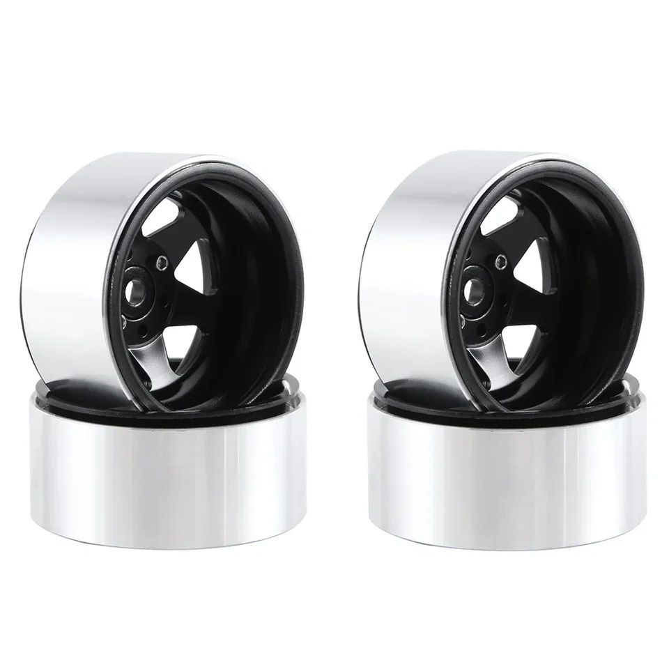4 metalowe felgi beadlock rc 1.9" -8,9mm czarne TRX SCX AMEWI FMS MST