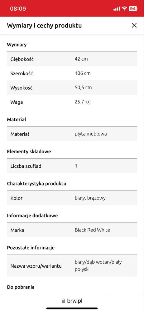 Szafka rtv Holten
