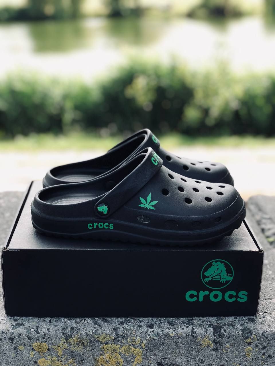 Мужские летние кроксы чёрные топовые удобные новинка Crocs