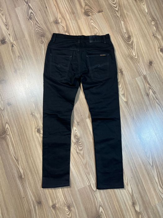 Nudie Jeans чорні джинси slim чоловічі W30 L32 органічна бавовна zip