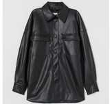 Zara кожаная рубашка oversize s