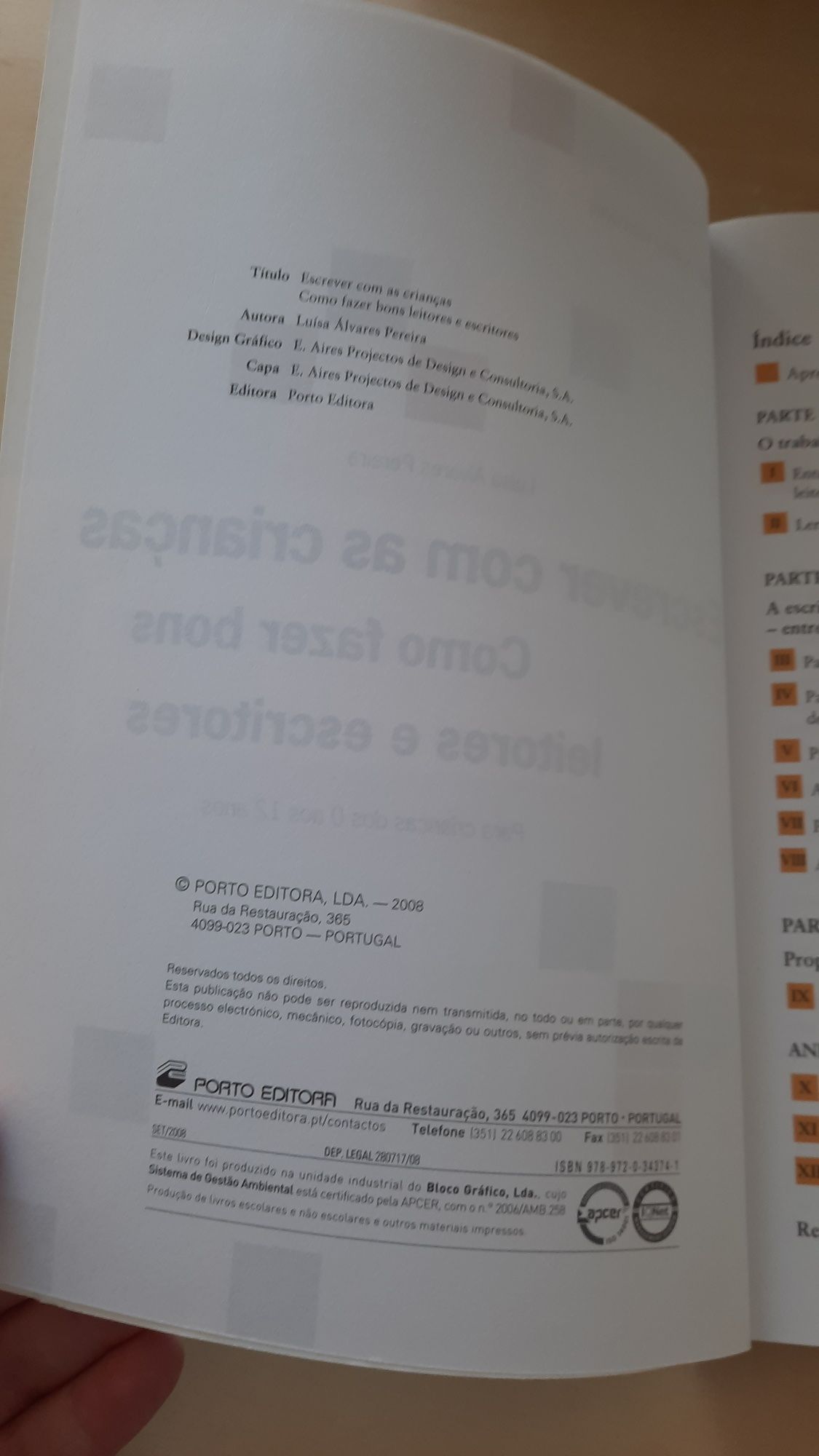 Livro "Escrever com as crianças-como fazer bons leitores e escritores"