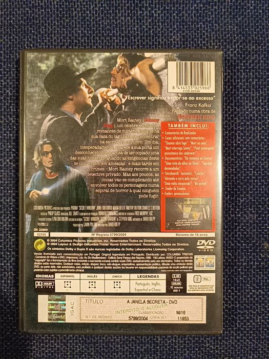 DVD do filme "A Janela Secreta", Johnny Depp (portes grátis)