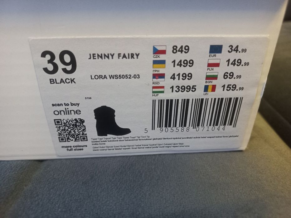 Botki Jenny Fairy r .39 Nowe