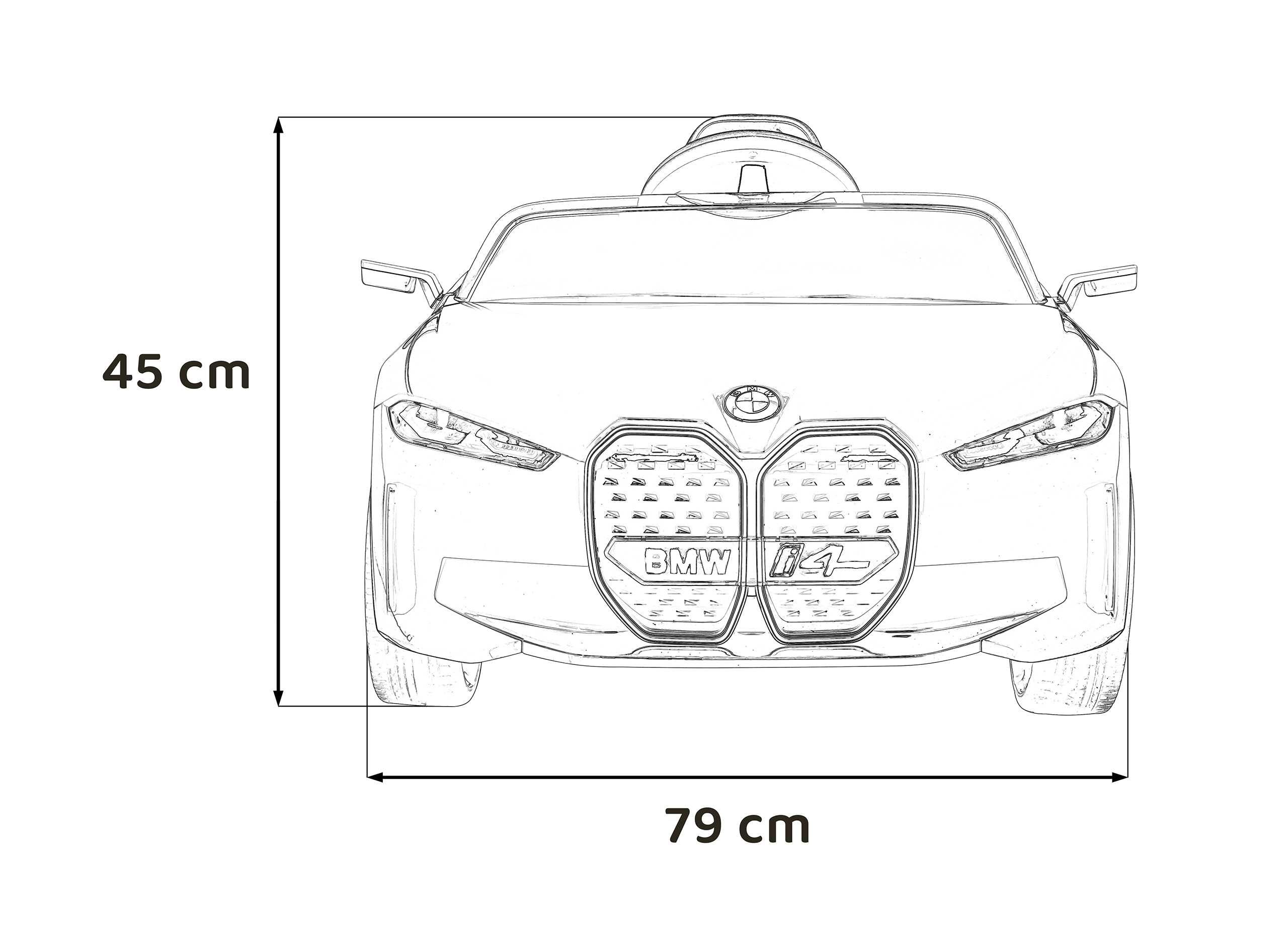 Auto na akumulator BMW i4 Miękkie koła EVA, Skóra, USB, + Tablice Biał