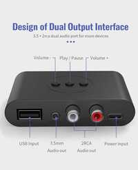 Receptor de audio estéreo con Bluetooth 5,0 y conector aux para música