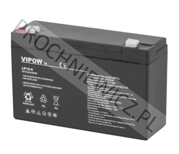 Akumulator żelowy Vipow 6V 12Ah