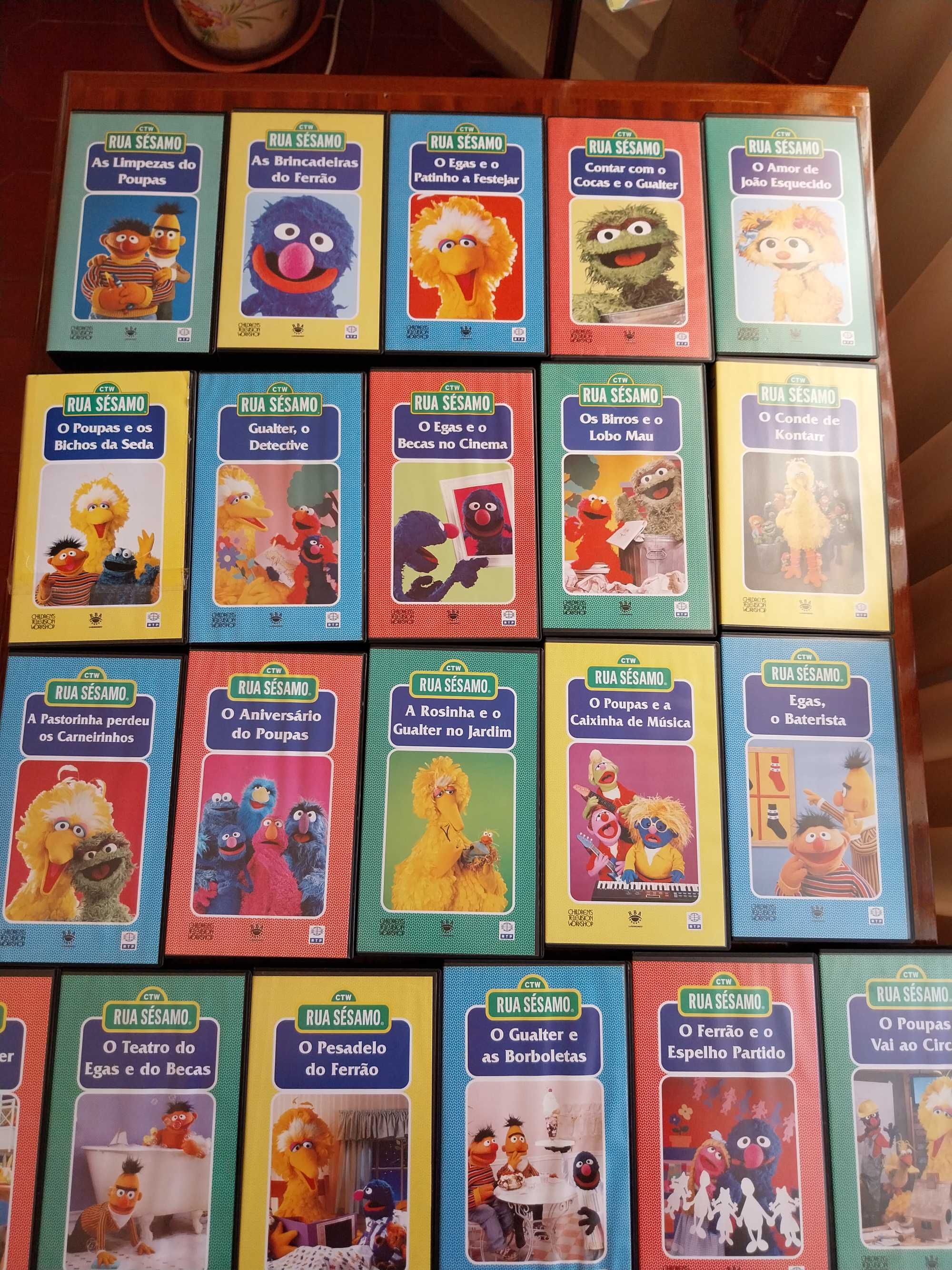 Coleção Rua Sésamo - VHS / 21 Cassetes, vintage, antiguidade