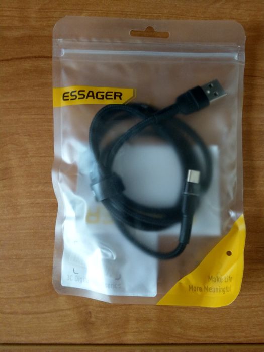 Kabel USB typu C USB A do typu C Essager 3A led