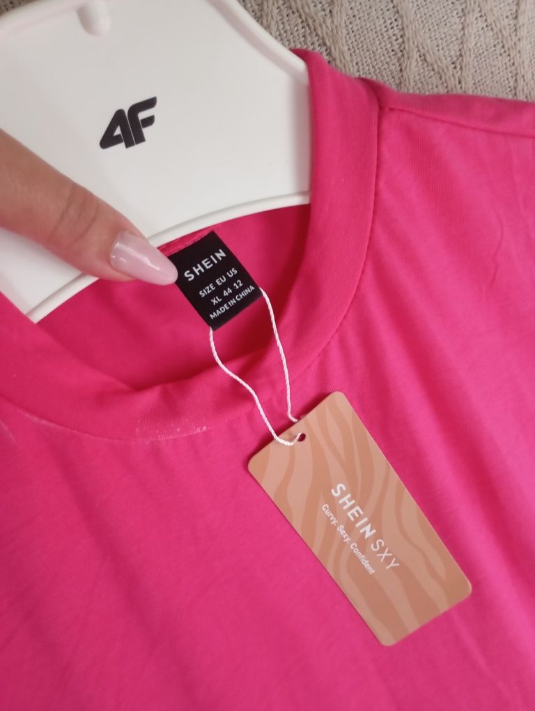 SHEIN L-XL niesamowita NOWA długa sukienka maxi obcisła kolor fuksja