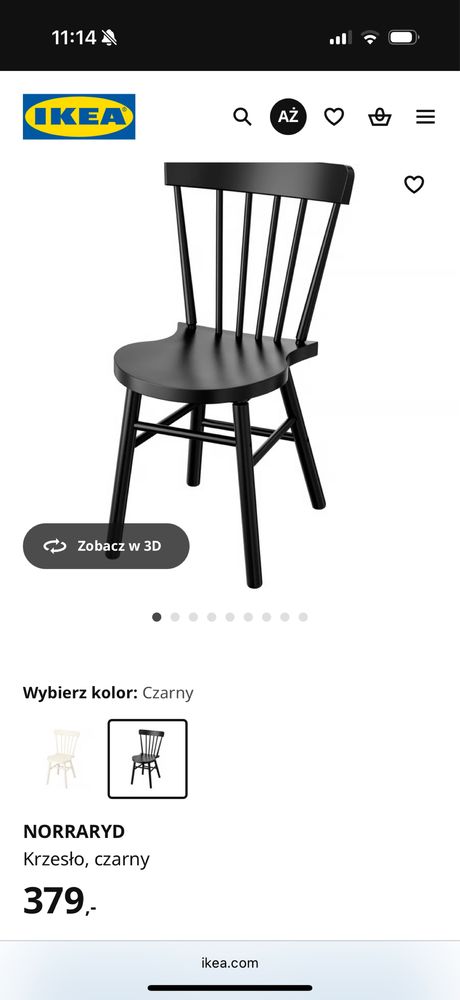 Krzesła IKEA NORRARYD czarne 2 sztuki