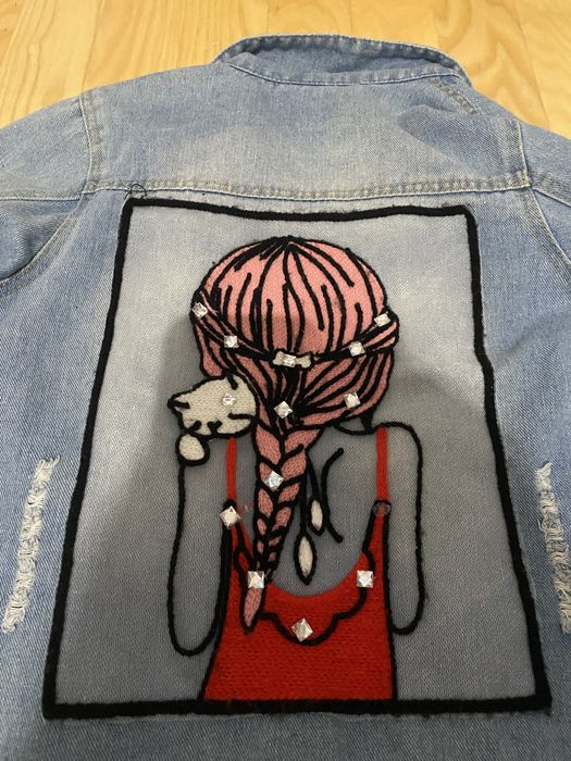 Bluza jeansowa kurtka zdobione plecy 140 cm