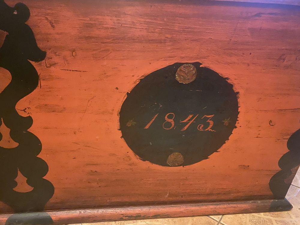 Skrzynia posagowa 1843r zabytkowa kufer
