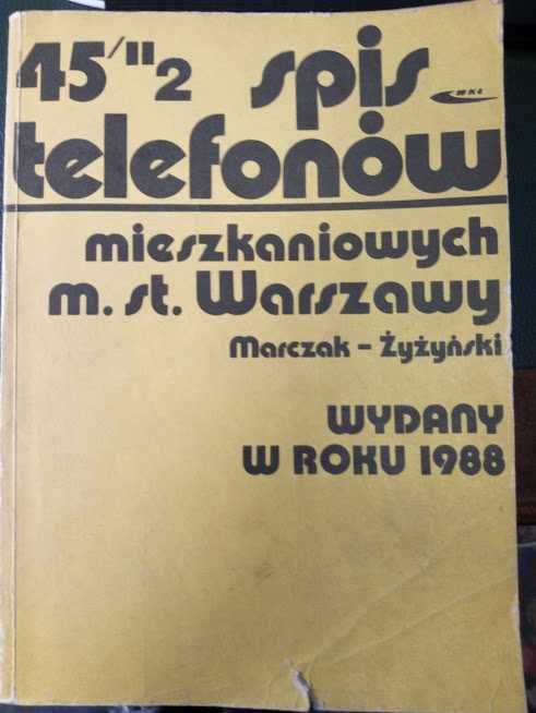 Spis telefonów mieszkaniowych m.st. Warszawy 1988 Marczak-Żyżyński