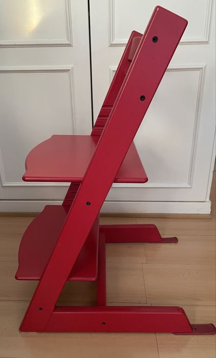 Cadeira stokke + tripp trapp + arnês (cinto) vermelho
