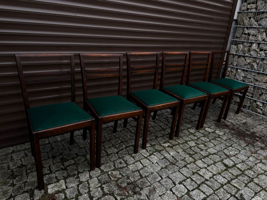 Krzesła PRL lata 50 w stylu ala Art Deco antyk 6 szt drewniane retro