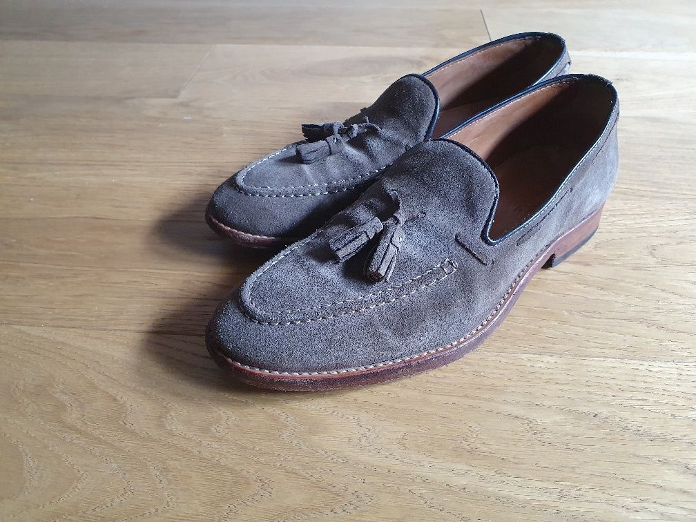 Mokasyny massimo dutti 41 26,5cm drewno, skóra