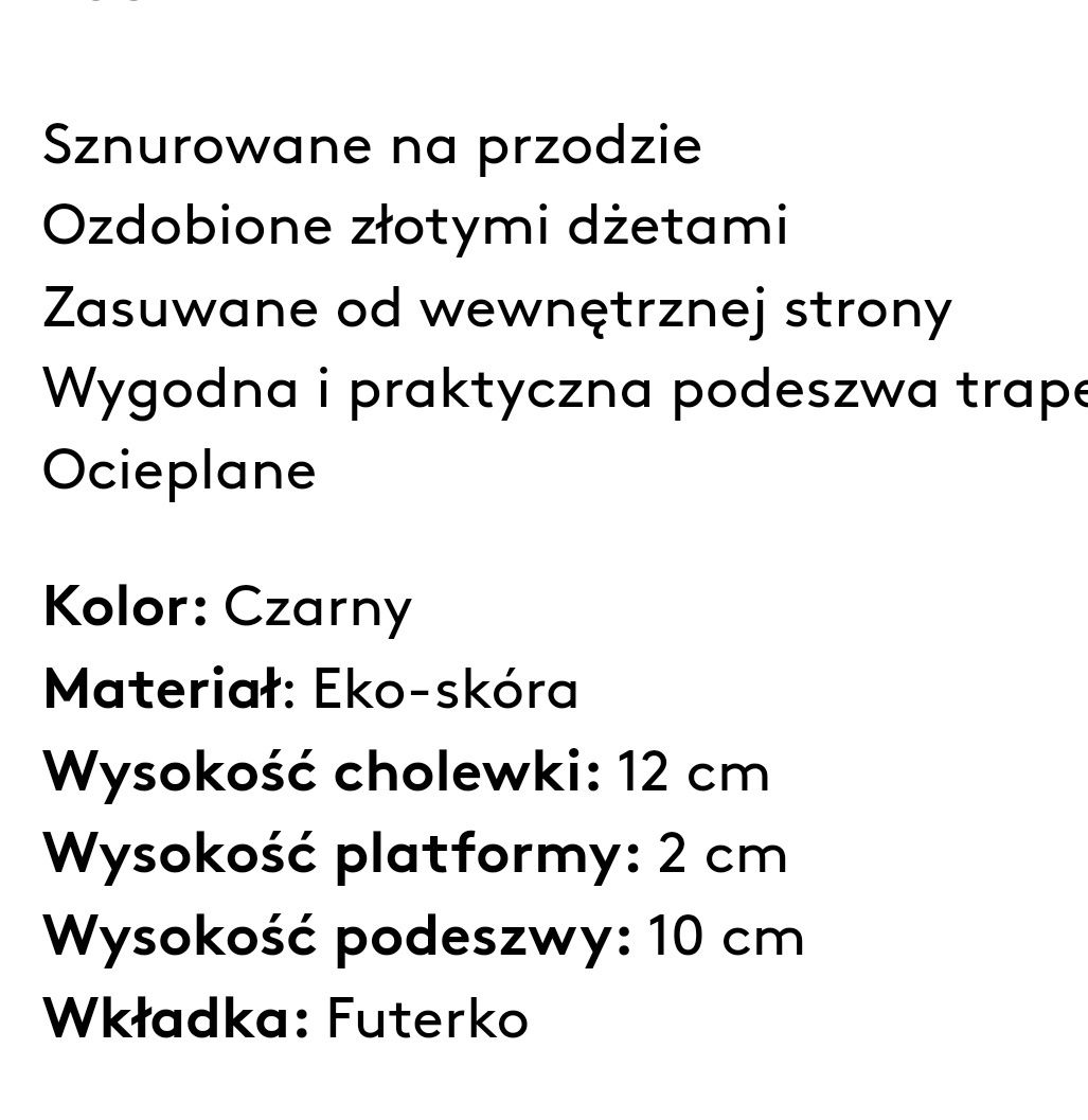 Czarne lakierowane botki 36