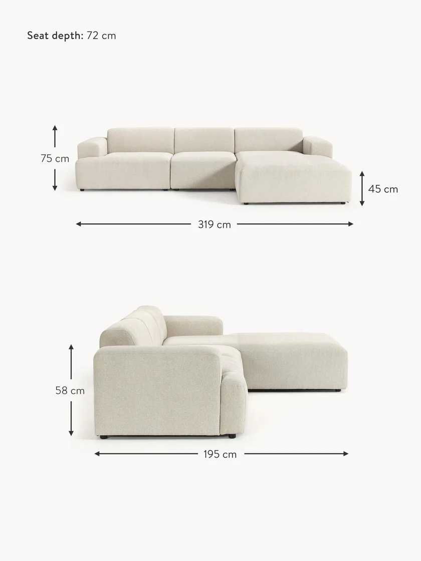 Sofa narożna Melva (4-osobowa), prawostronna