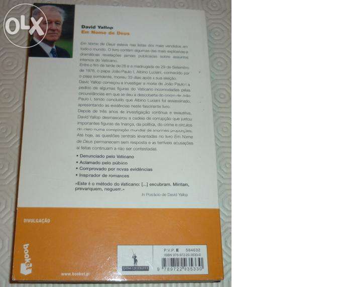 Vendo livro " Em nome de Deus"