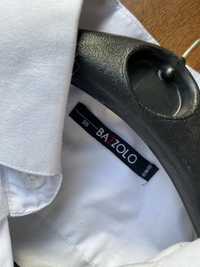 Сорочка чоловіча Bazzolo біла приталені з коротким рукавом, однотонна