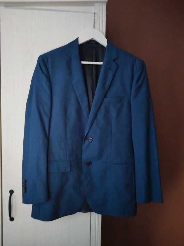Massimo Dutti marynarka granatowa navy wełniana wełna elegancka